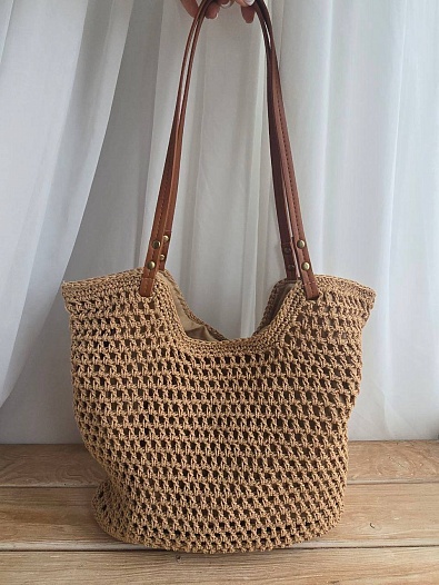 Плетёная сумка шоппер Yves Saint Laurent 33x38 см   