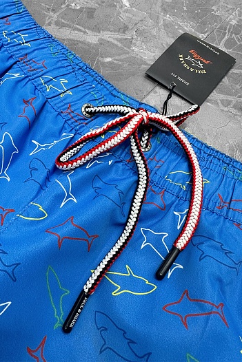 Мужские синие шорты Paul & Shark shark-print   