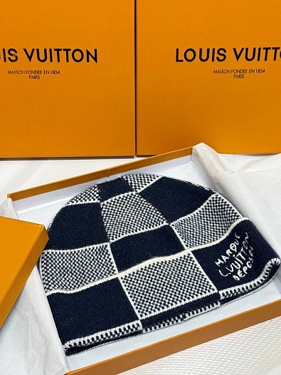 Шапка Louis Vuitton logo-embroidered - Navy   