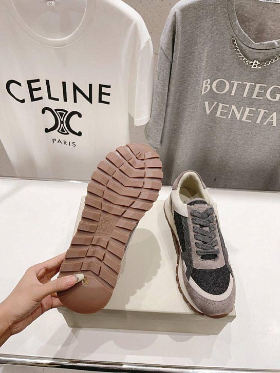 Женские замшевые кроссовки Brunello Cucinelli premium