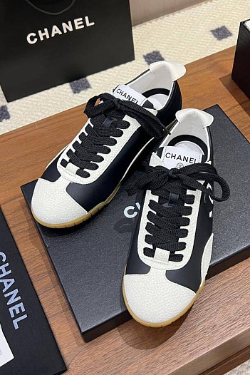 Женские кожаные кроссовки Chanel premium   