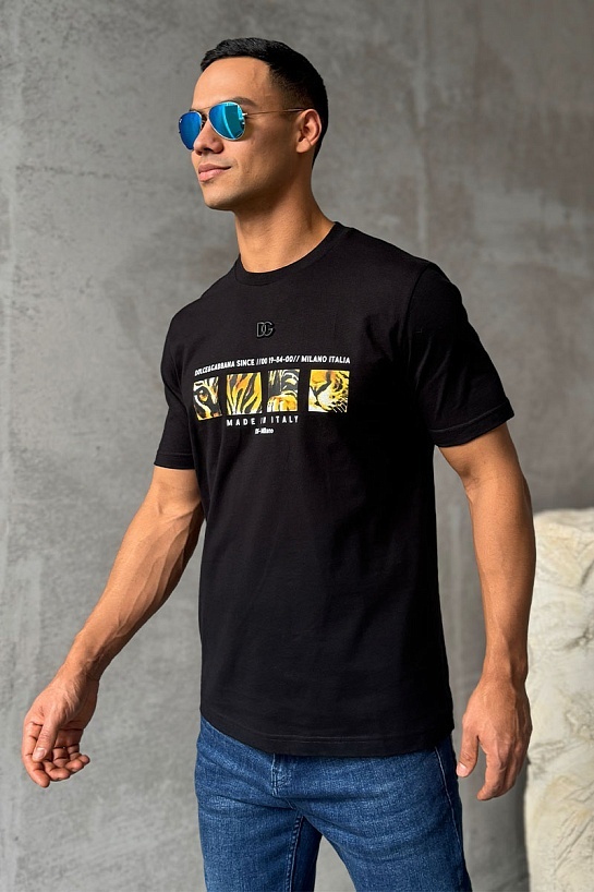Чёрная оверсайз футболка Dolce&Gabbana