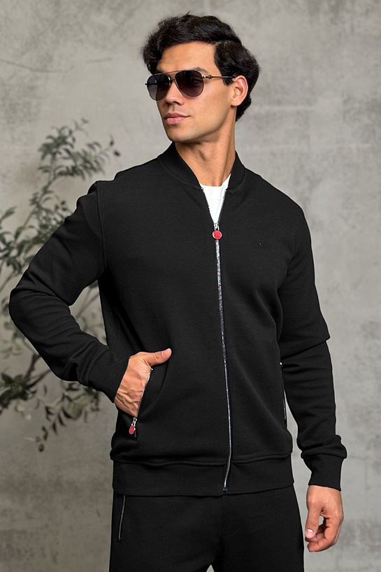 Кофта на молнии Kiton чёрного цвета