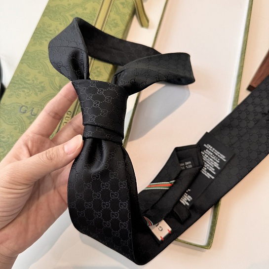 Галстук Gucci GG Monogram premium 146x7 см - Black