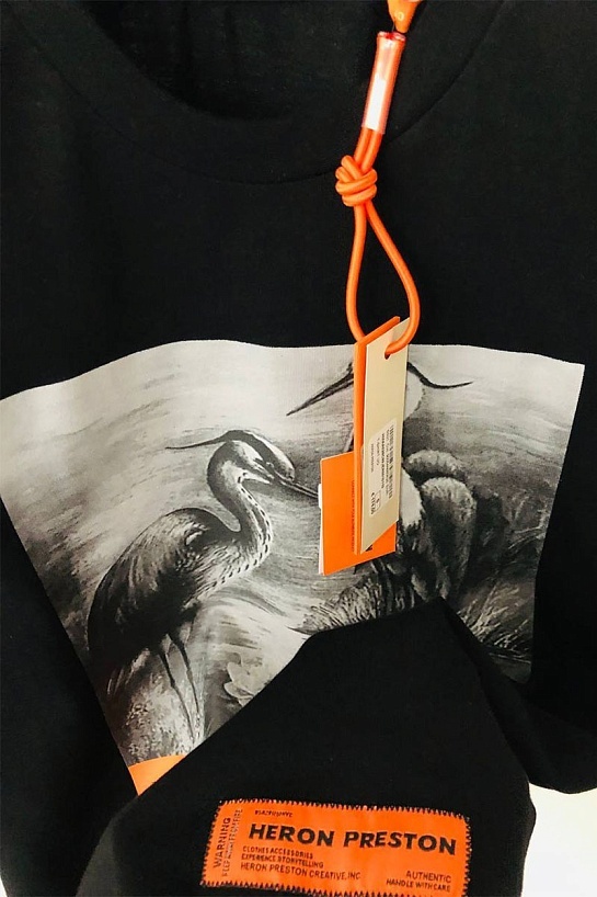 Чёрная оверсайз футболка Heron Preston