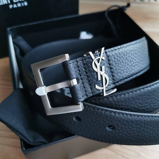 Кожаный ремень Yves Saint Laurent Cassandre (ширина 2 / 3 см)   