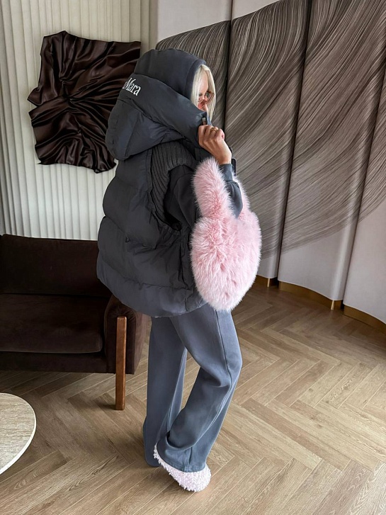 Женский костюм тройка на флисе Max Mara Premium - Grey