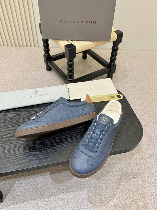 Кожаные кроссовки Brunello Cucinelli low-top - Blue