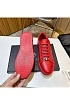 Мужские кожаные кроссовки Philipp Plein красного цвета