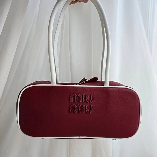 Кожаная сумка тоут MIU MIU Beau 29x14 см - Red