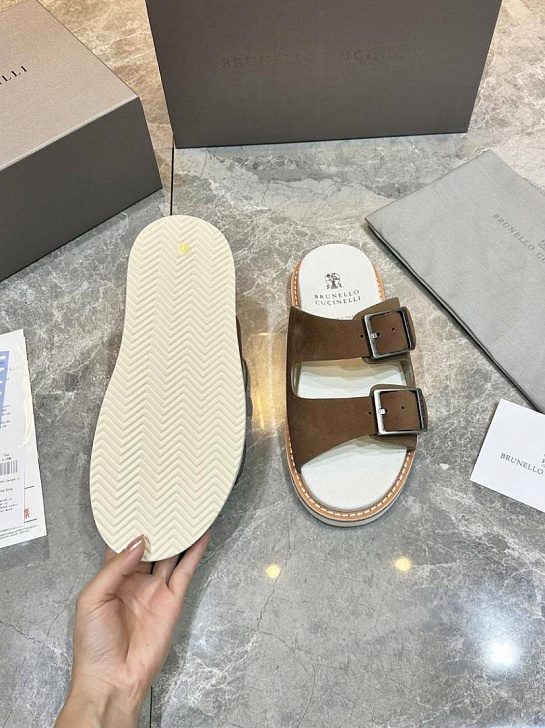 Замшевые шлёпанцы Brunello Cucinelli Urban