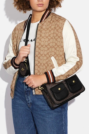 Женская кожаная сумка Coach 27x18 см (2 расцветки)   