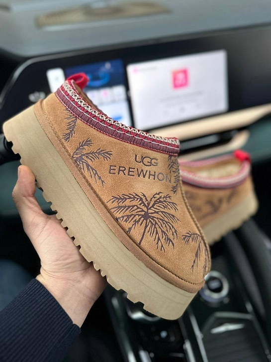 Женские замшевые ботинки UGG Tazz Platform Erewhon - Chestnut