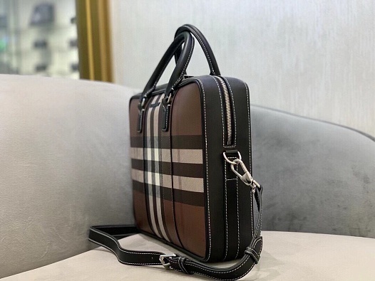 Кожаный портфель Burberry Premium 38x28x9 см   