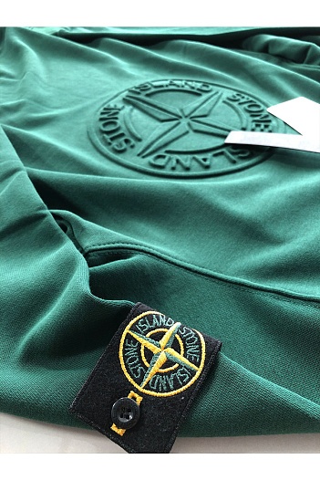 Мужской светло-зелёный свитшот Stone Island с патчем на плече embossed logo   