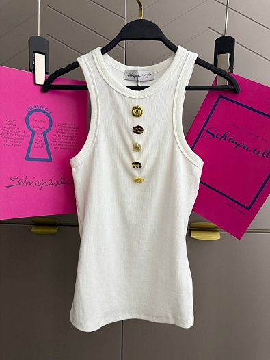 Женская хлопковая майка Schiaparelli premium - White   