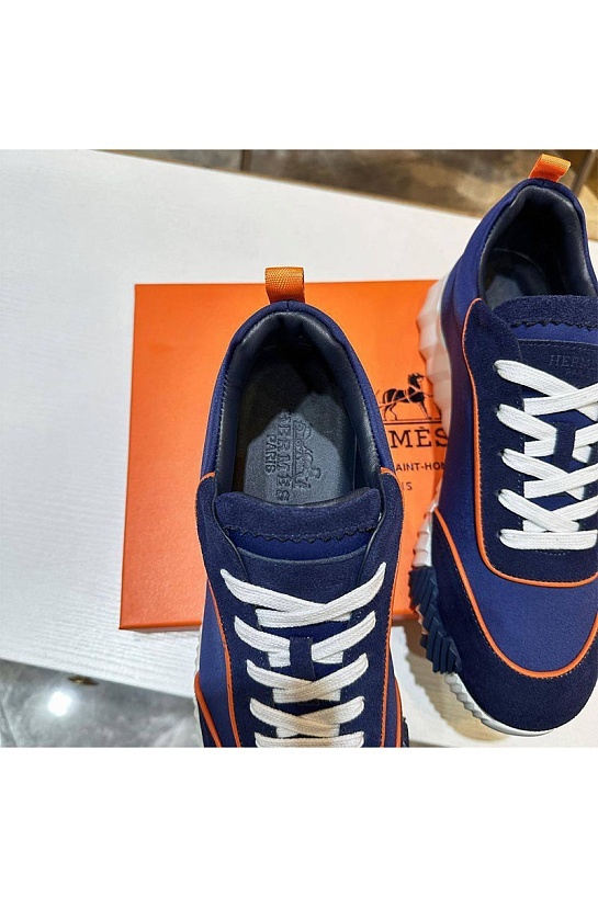 Мужские замшевые кроссовки Hermes Bouncing - Blue