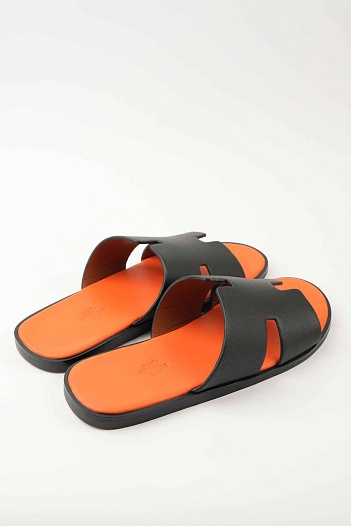 Мужские шлёпанцы Hermes Izmir - Black / Orange   