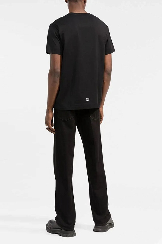 Чёрная футболка Givenchy College logo-embroidered