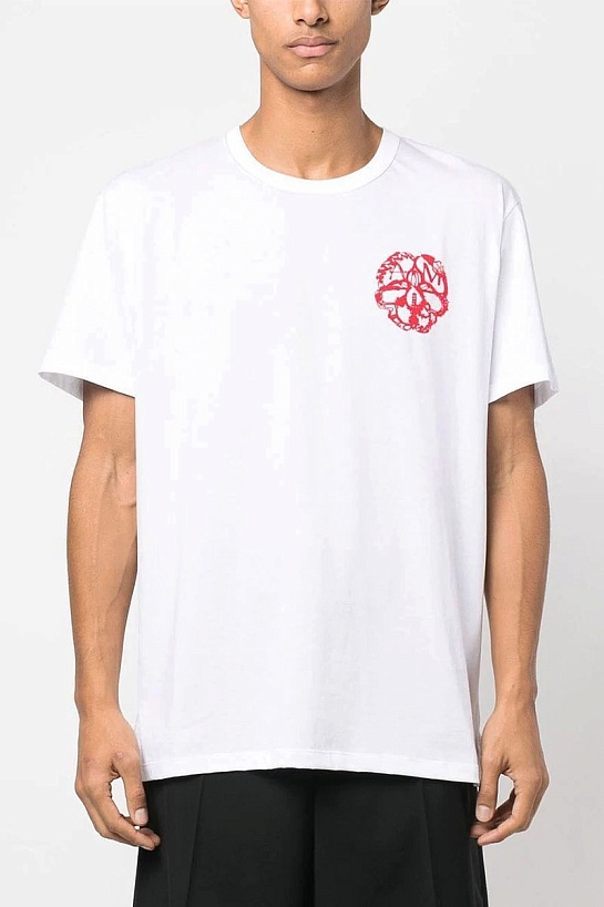 Футболка белого цвета Alexander McQueen graphic-print