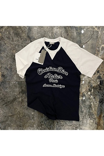 Мужская футболка Christian Dior Atelier - Navy / White   
