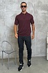 Мужское поло бордового цвета Zilli zip neck