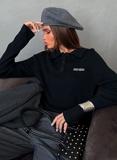 Женская чёрная кофта MIU MIU   