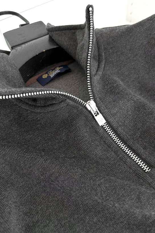 Утеплённая кофта Loro Piana zip-neck - Grey