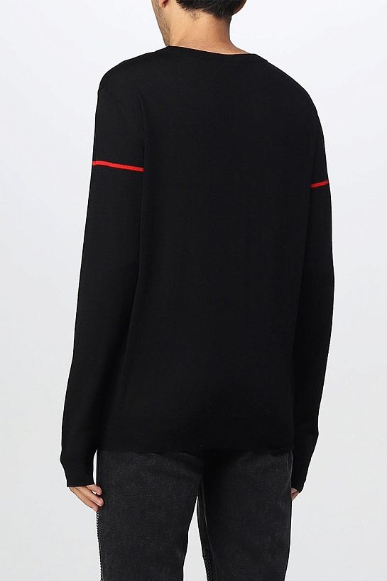 Чёрный джемпер Balmain intarsia logo jumper