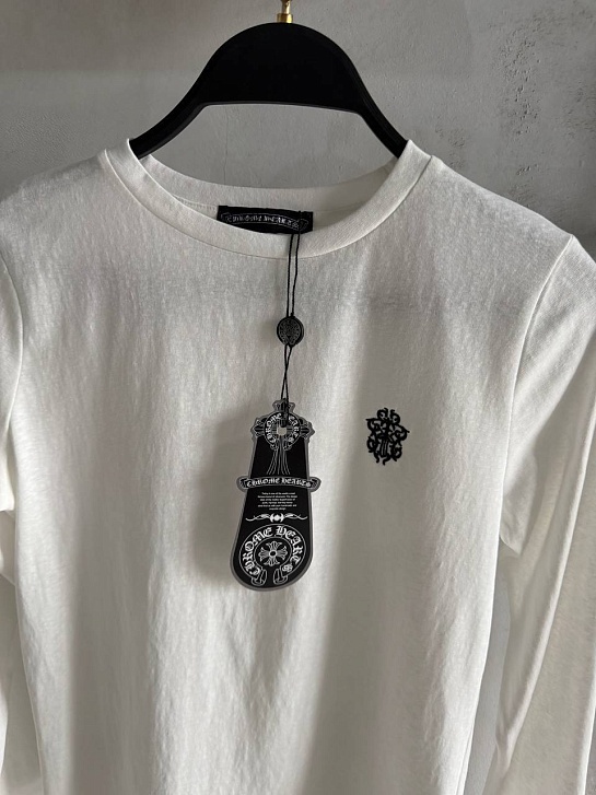 Женский белый лонгслив Chrome Hearts premium