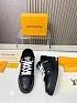 Кожаные кроссовки с мехом Louis Vuitton Trainer Premium - Black