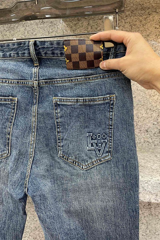Мужские светло-синие джинсы Louis Vuitton