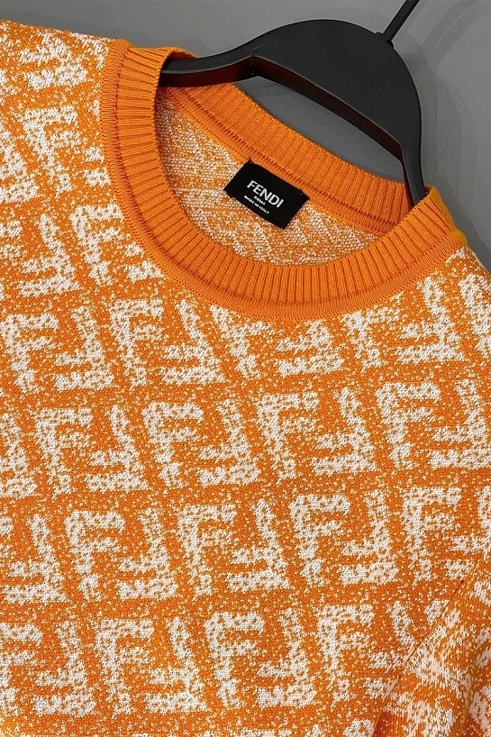 Мужской джемпер Fendi Jacquard FF - Orange