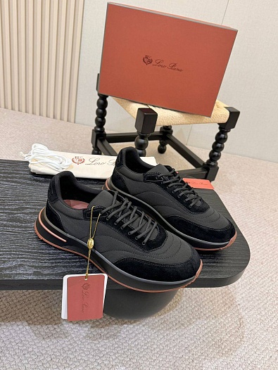 Мужские кроссовки Loro Piana Week End Walk - Black   