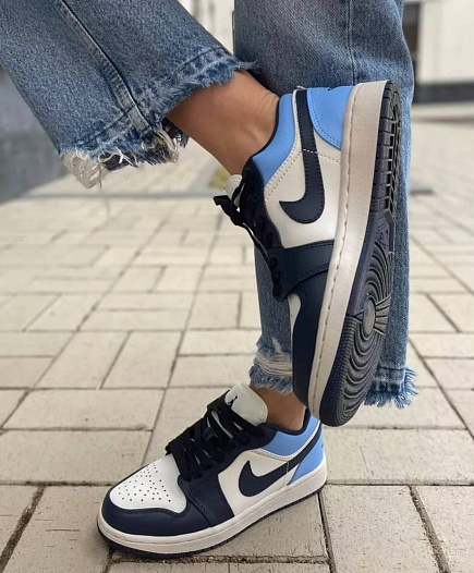 Кроссовки Nike Air Jordan 1 Low - Navy / White / Blue   