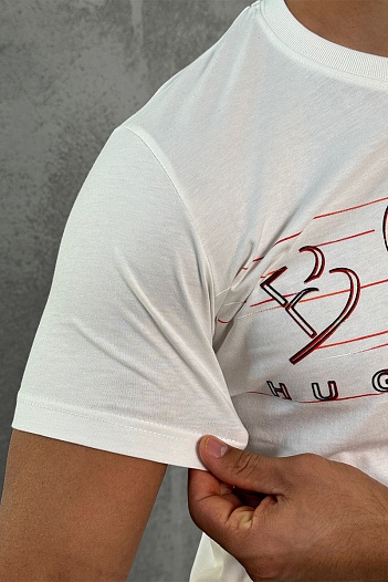 Футболка белого цвета Hugo Boss logo-applique   