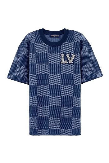 Оверсайз футболка Louis Vuitton Premium crystal logo-patch   