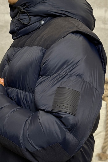 Синяя куртка со съёмными рукавами Burberry London England logo-patch   