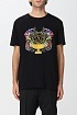 Мужская чёрная футболка Versace V-Emblem Garden