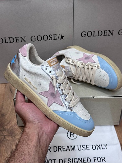 Женские кожаные кроссовки Golden Goose Ball Star premium   