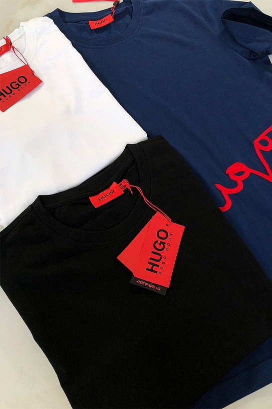 Мужская чёрная футболка Hugo Boss