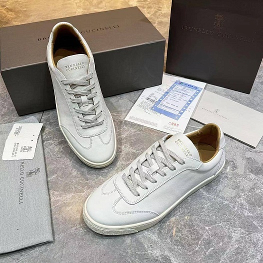 Мужские кожаные кроссовки Brunello Cucinelli   