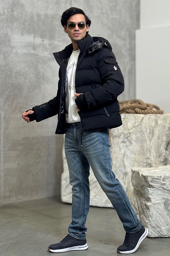 Мужской чёрный пуховик Moncler Grenoble Montgetech