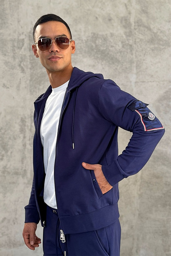 Спортивный костюм фиолетового цвета Moncler side pocket