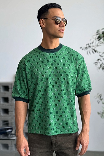 Зелёная оверсайз футболка Balenciaga   