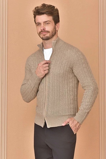 Кашемировый свитер Loro Piana Premium zip-up - Beige   