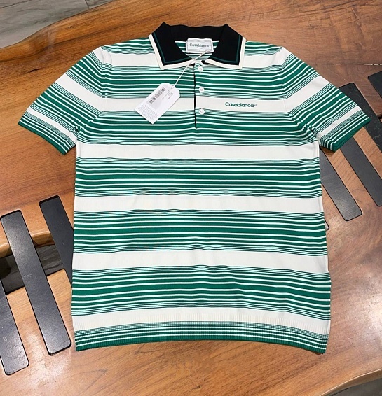 Вязаное поло Casablanca gradient stripe