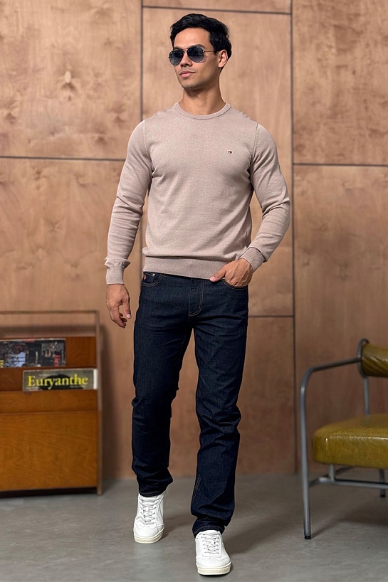 Мужские джинсы тёмно-синего цвета Loro Piana regular fit