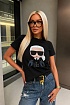 Женская чёрная футболка Karl Lagerfeld "Cancer"