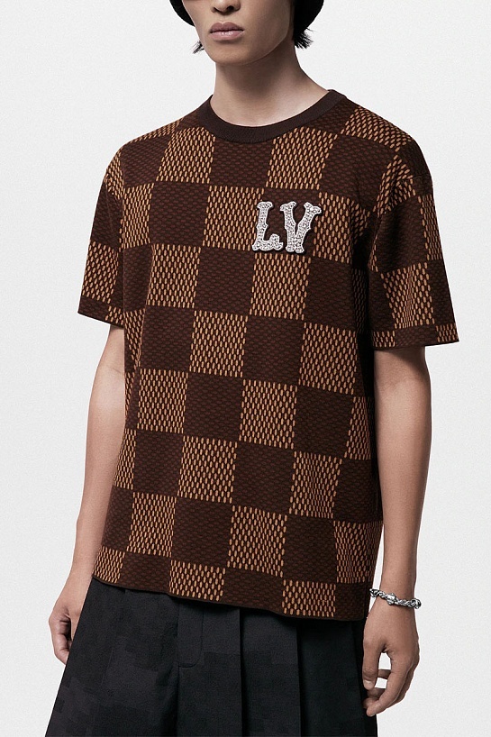 Оверсайз футболка Louis Vuitton Premium crystal logo-patch